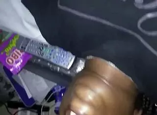 why is this big booty midget sneaking in my house for sloppy ebony fucking?