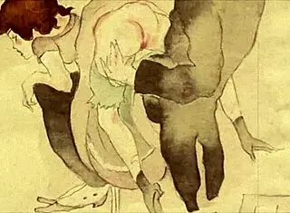 Vintage Retro Antique Erotic Illustration From Hentai Anime Cartoon Era