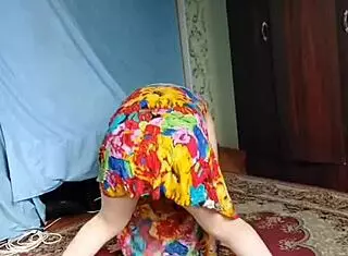 Sissy crossdresser in pink shirt rides cowgirl hard on twink.