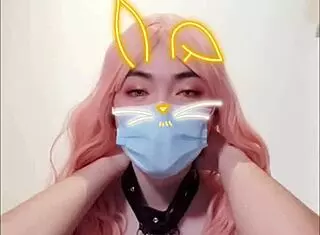 Shemale feels intense pleasure in corset.