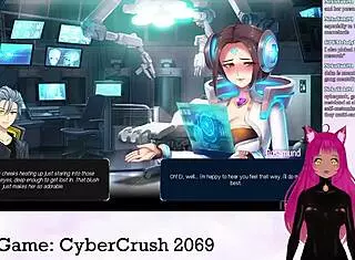 I am Vtuber Lewdneko playing Cybercrush 2069 part 1 with big tits