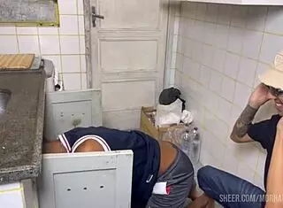 the hot plumber neighbor showed up and he's so sexy, bent over for doggystyle 😍