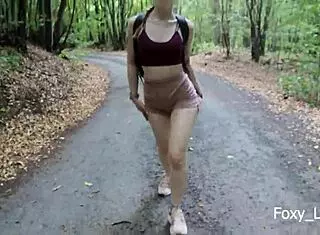 Petite Teen Gets So Horny in Public Park! Fucked Hard in Woods for Outdoor Amateur Action!