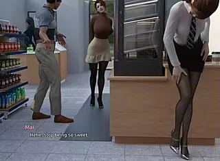 getting a handjob behind the counter? that's hot!