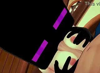 Girlfriend Uses Enderman Mask for Uncensored Hentai 3D Gameplay