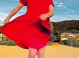 Sexy Crossdresser in Dress Shows Big Ass as White Gay Ladyboy