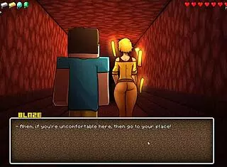 hornycraft parody hentai game pornplay ep 44 warden craves steves big cock in yoga pants