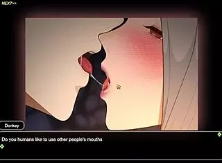 Playing hentai game village rhapsody part three with big tits in the stable