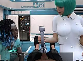 i touch her huge tits in stranded space