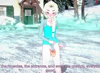 elsa sucking and having sex in frozen fantasy, full scene with 3d cartoon