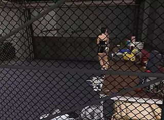 Cristina enjoys a wild session with two mechanics in the workshop.