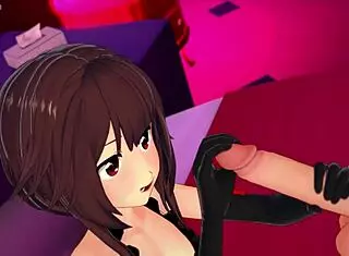 Megumin Craves Big Cock in Love Hotel Hentai!