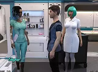 i touch her huge tits in stranded space