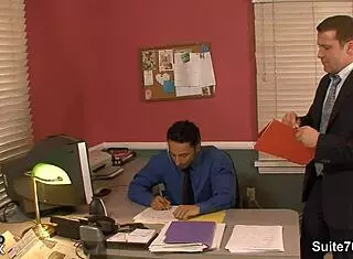 Amazing gay fucking in the office