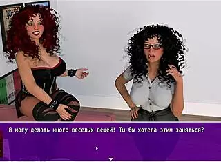 Redhead character in black outfit engages in gameplay in Angelica Origins remake part 6 anime cartoon