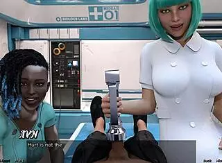 i touch her huge tits in stranded space