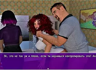 Redhead character in black outfit engages in gameplay in Angelica Origins remake part 6 anime cartoon