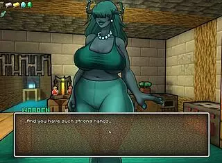 hornycraft parody hentai game pornplay ep 44 warden craves steves big cock in yoga pants