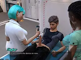 i touch her huge tits in stranded space