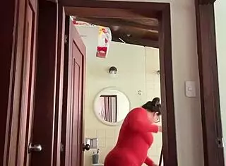 My neighbor is in the bathroom masturbating to creampie milf fantasies