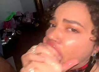 Naudi Nala Performs Throat Magic On Big Black Cock