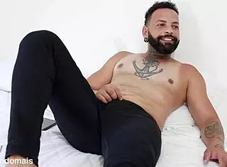 Gay guy feels intense pleasure with monster cock.