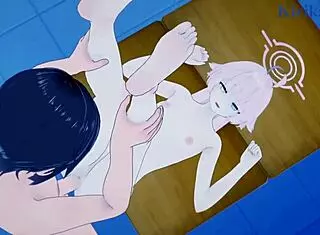 hoshino and sakurako GET INTENSE in blue archive hentai