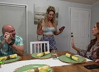 Stepdaughter Misty Meaner sneaks for more than just her phone