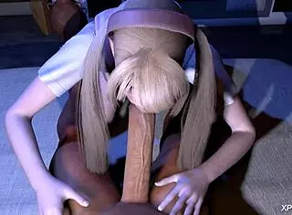 hey, check this busty anime girl sucking big cock in 3d hentai teaser