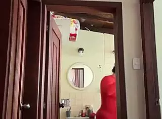 My neighbor is in the bathroom masturbating to creampie milf fantasies