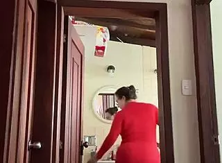 My neighbor is in the bathroom masturbating to creampie milf fantasies