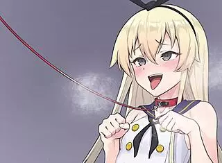 Shimakaze in Kancolle hentai wants to turn you into her sexual slave with femdom and anal