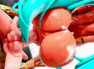 brazilian miku gets animated with a big cock in her mouth
