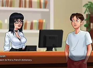 Busty stepmom reveals her charms in summertime saga