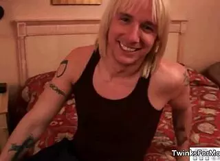 Yo, cute blonde twink strips down for some intense gay sex! 😊