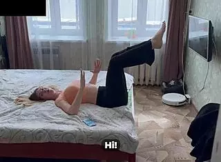 my step dad's blonde girlfriend wanted me to fuck her hard, face fucking and facial