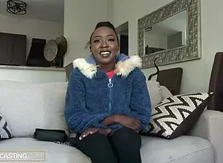 petite african model got tricked by producer at casting.