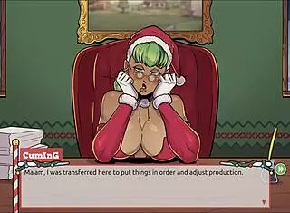 naughty elf and sexy santa wife in claus secret surprise xmas game