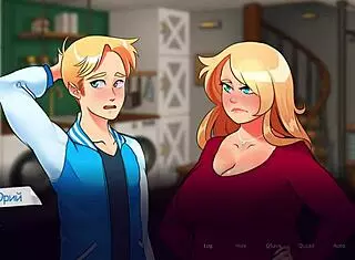 In the outdoor woods, big cock jerks off while mommy watches