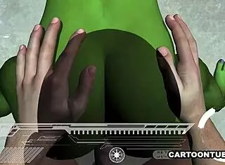 I watch the alien's tits and pussy get fucked hard from POV.