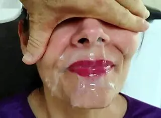 Beautiful milf deepthroats and gets facial cum