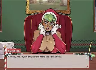 naughty elf and sexy santa wife in claus secret surprise xmas game