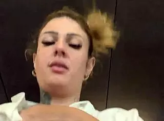 saptona gets horny in gym with see through shirt showing sweaty hard nipples