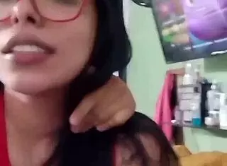 Babysitter gets drilled during her live webcam broadcast, unexpected twist