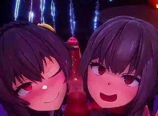 check out this konosabu cowgirl riding compilation with creampies