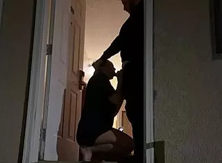 Trying to Get Caught Having Sex in Hotel Doorway Scene