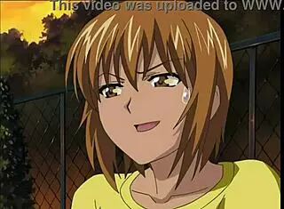 Her feet tease that cock in hentai