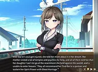 Ghost Marriage Matchmaking VN Hentai Game Night 1: Luna's Blowjob Scene with Big Tits