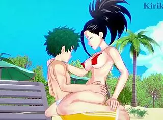 Momo Yaoyorozu And Kyoka Jiro And Izuku Midoriya Intense Sex - My Hero Academia Hentai