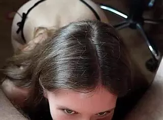 I look into your eyes as I suck your dick and balls, waiting for you to cum in my mouth